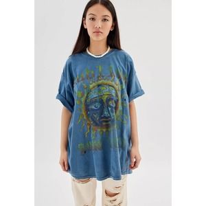 Urban Outfitters Women's X Sublime Distressed Oversized Tee T-Shirt Dress - Blue